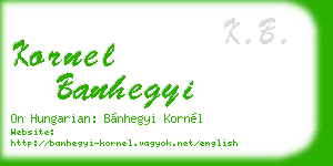 kornel banhegyi business card
