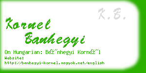 kornel banhegyi business card